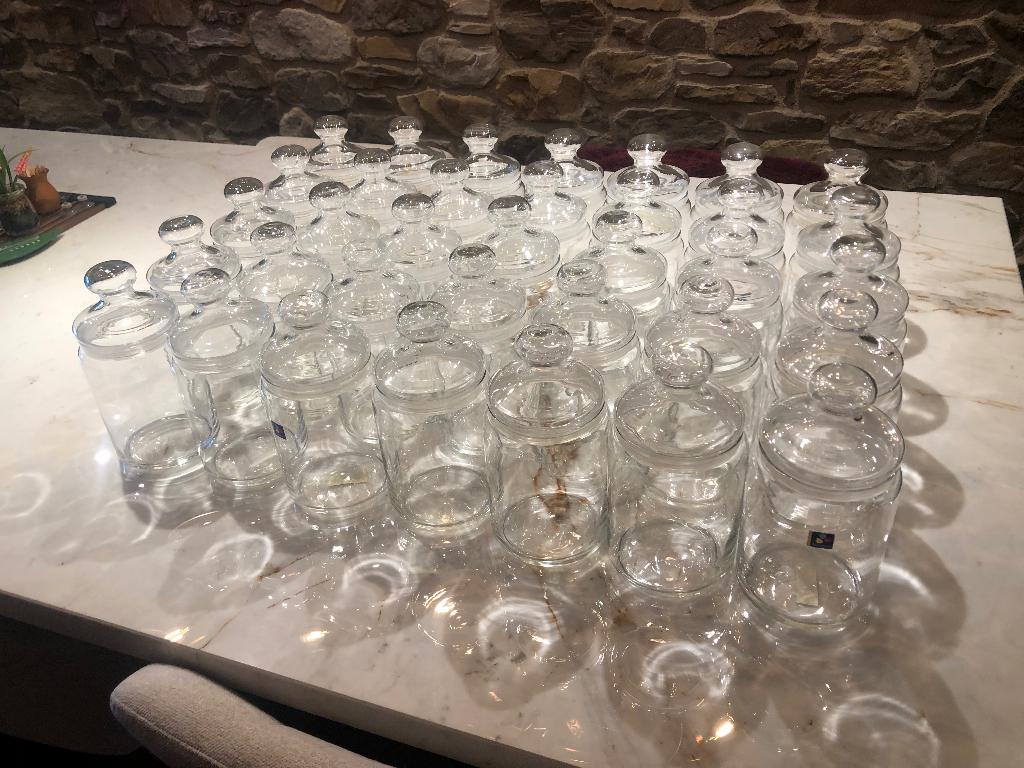 35 Liminarc voorraad potten 1 liter, Ophalen, Zo goed als nieuw, Glas, Pot, Bus of Blik