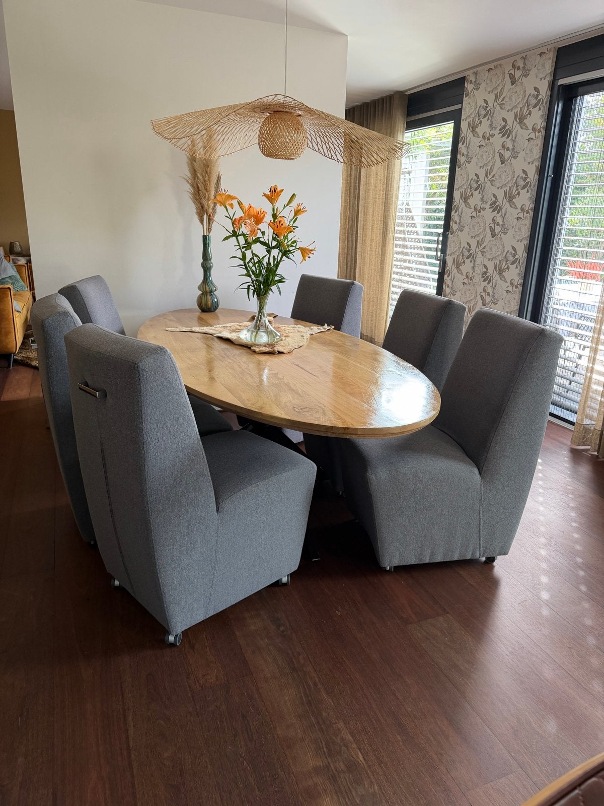 6 Goossens Wonen eetkamerstoelen - grijs, vlekbestendig