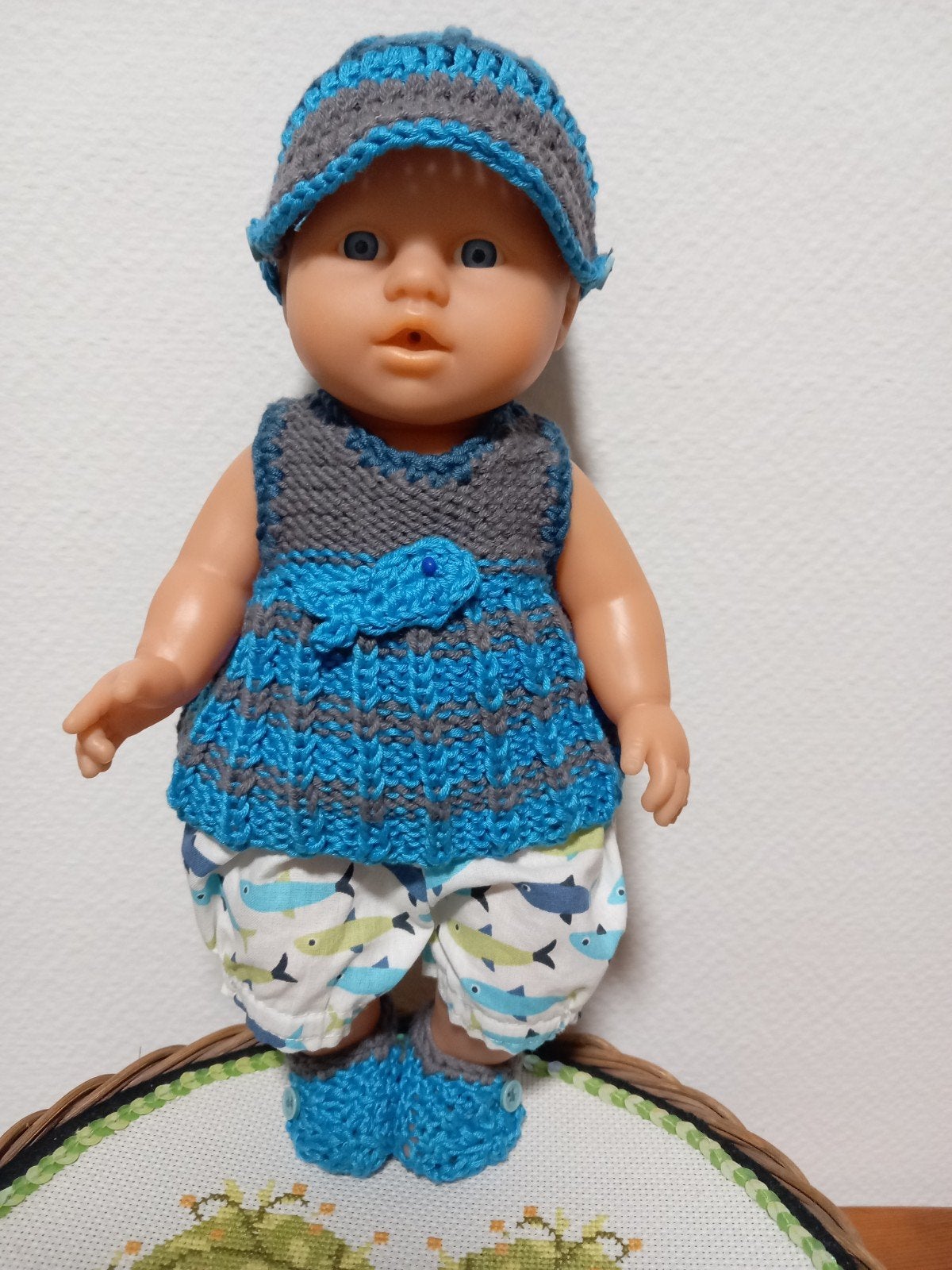 Zelfgemaakte poppenkleertjes voor pop 32 cm 4 delig., Kinderen en Baby's, Speelgoed | Poppen, Ophalen of Verzenden, Nieuw