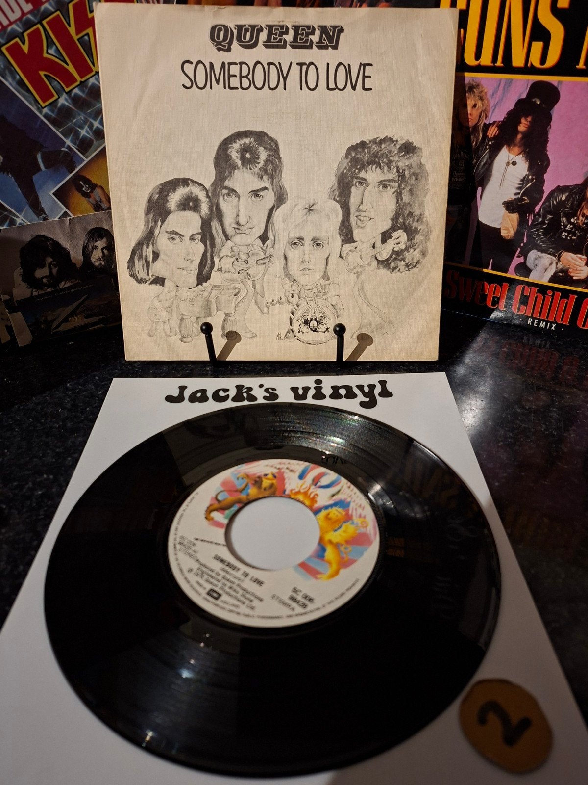 Queen - Somebody To Love (Single)  1976/2, Gebruikt, Overige formaten, Ophalen of Verzenden, Fotohoes