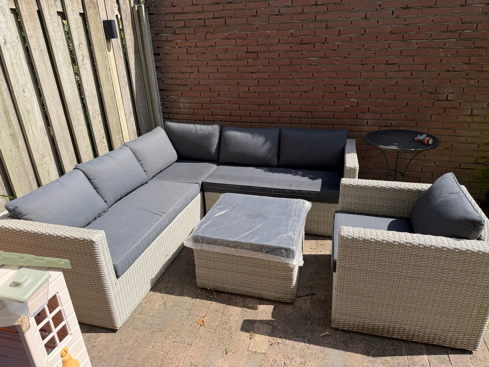 Zo goed als nieuwe loungeset met kussens, Ophalen, 5 zitplaatsen, Zo goed als nieuw, Loungeset