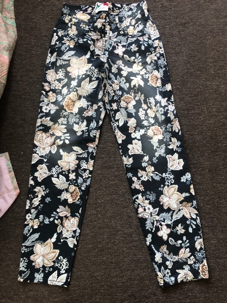 nieuwe gebloemde blauwe denim broek merk, Ophalen of Verzenden, Nieuw, Blauw, W28 - W29 (confectie 36)