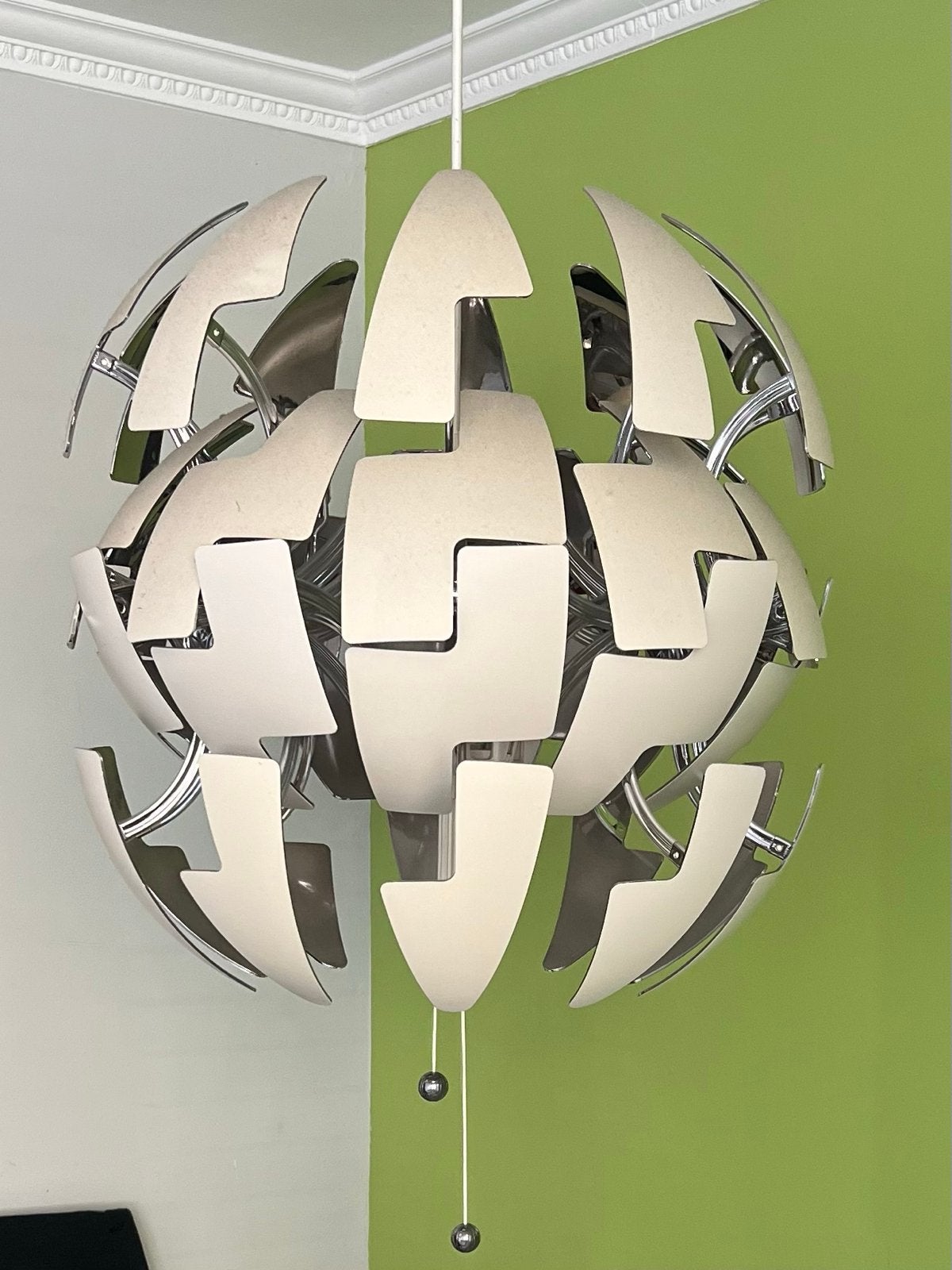 IKEA PS 2014 Hanglamp - Wit/Zilver - Modern Design, Ophalen, Zo goed als nieuw, Kunststof, E27 (groot)