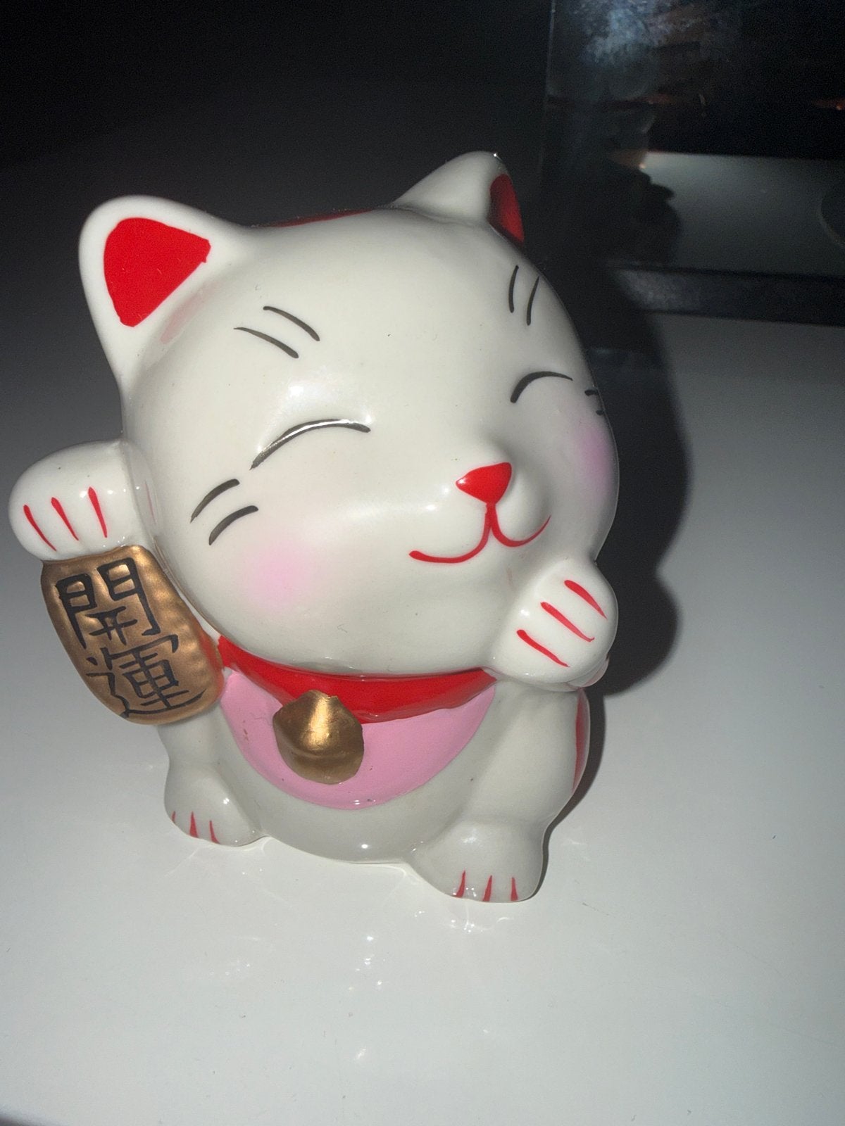 Maneki Neko gelukskatje - Decoratief beeldje, Verzamelen, Ophalen of Verzenden, Zo goed als nieuw, Dier