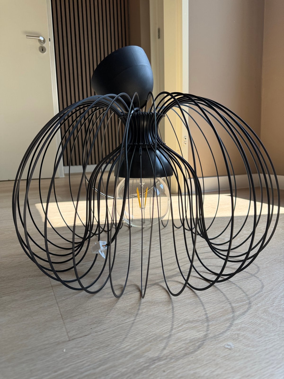 Moderne zwarte draadlamp - Plafondlamp/Hanglamp, Ophalen, 50 tot 100 cm, Zo goed als nieuw, Minder dan 100 cm