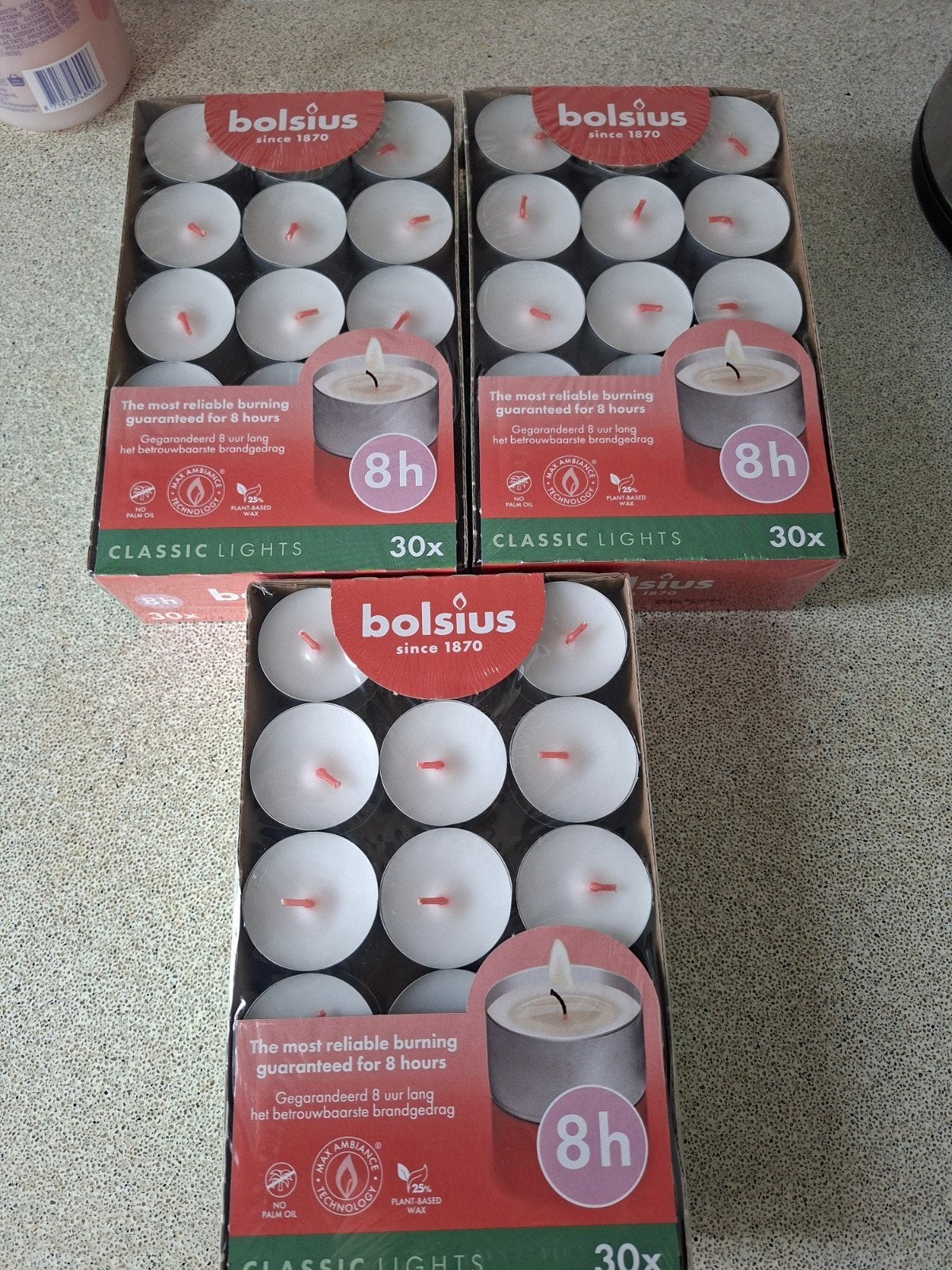 Bolsius Classic Lights Waxinelichtjes (4 dozen), Ophalen, Waxinelichthouder, Wit, Overige merken