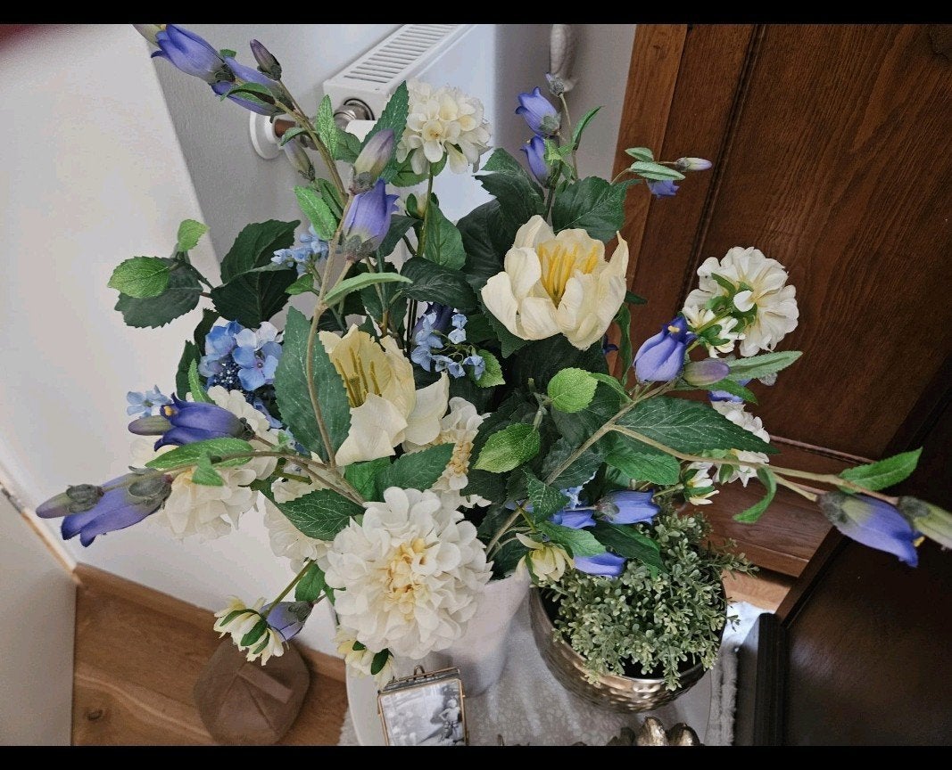 Prachtig kunstbloemstuk met diverse bloemen, Ophalen of Verzenden