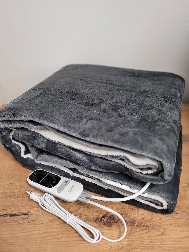 DistinQ Elektrisch Sherpa deken - Grijs - 180 x 160, Tweepersoons, Ophalen of Verzenden, Overige merken, Info@semacobv.nl