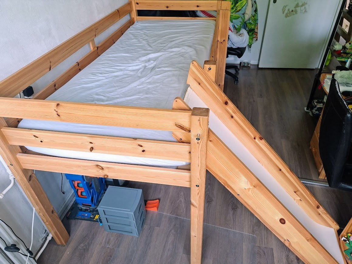 Hoogslaper bed met glijbaan, Ophalen, Gebruikt, Hoogslaper