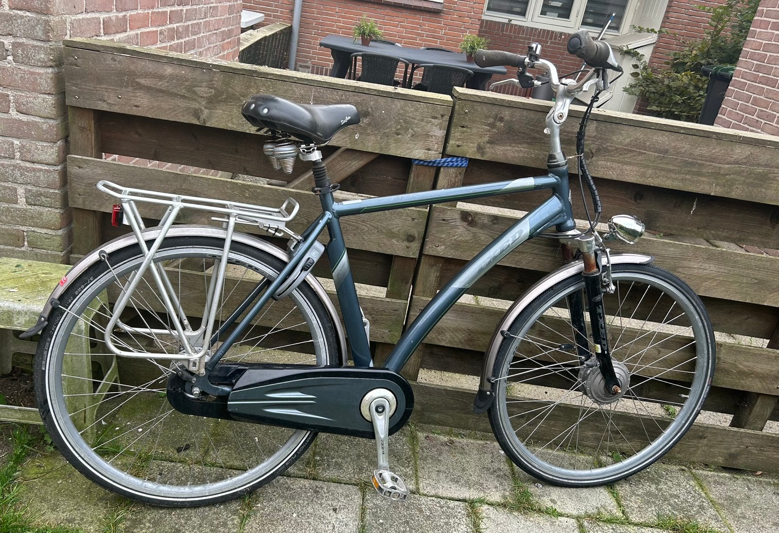 Hele hoge heren fiets 56cm frame versnellingen 28 inch, Fietsen en Brommers, Gebruikt, Versnellingen, 53 tot 57 cm, Ophalen