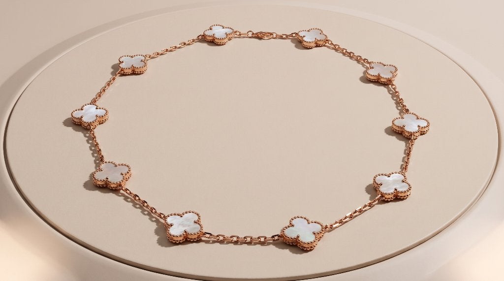 18K Rosé Gouden 10-Klaver Ketting – 24 Gram – Nieuw, Ophalen of Verzenden, Nieuw, Roze, Goud
