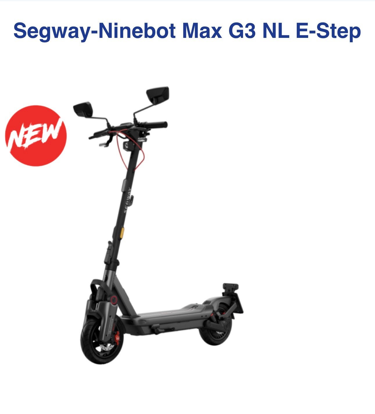 Sevway-Ninebot Max G3 NL E-Step Direct Leverbaar ( segway ), Ophalen of Verzenden, Nieuw, Elektrische step (E-scooter)