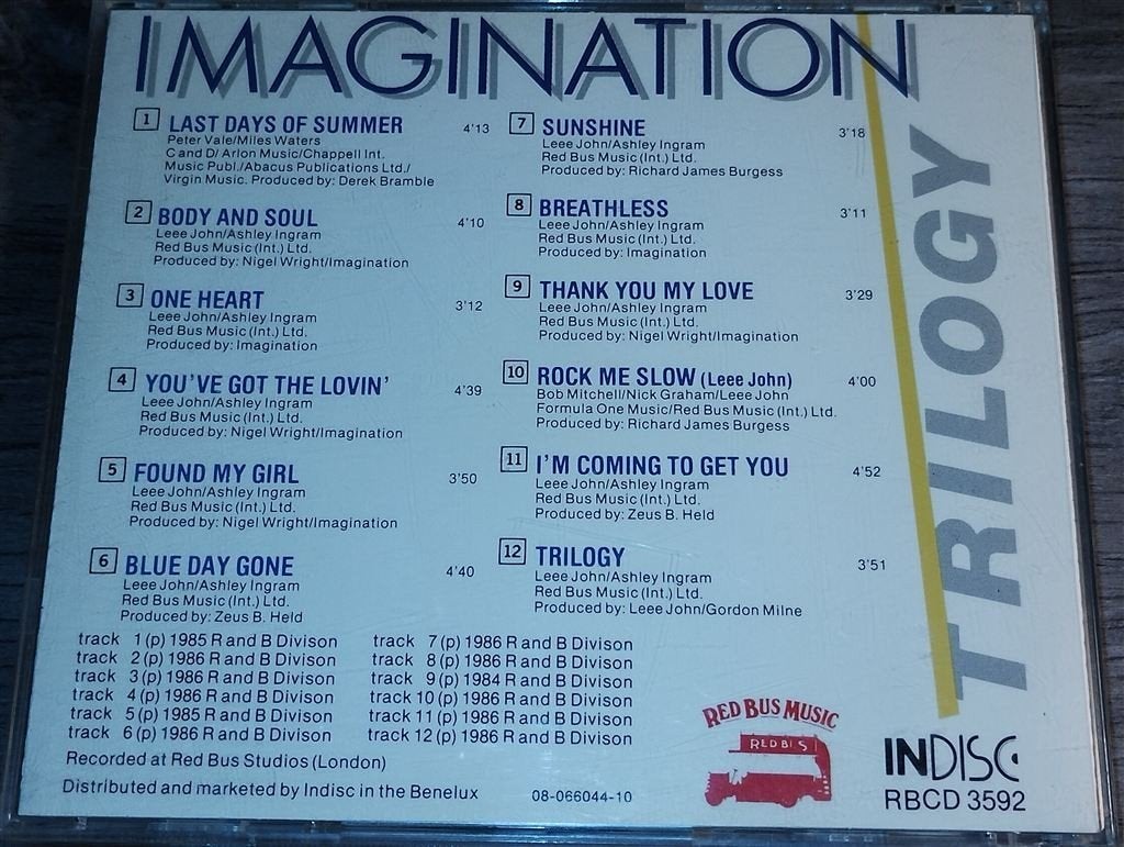 Imagination ‎- Trilogy [1986], Cd's en Dvd's, Cd's | Dance en House, Ophalen of Verzenden, Zo goed als nieuw, Disco