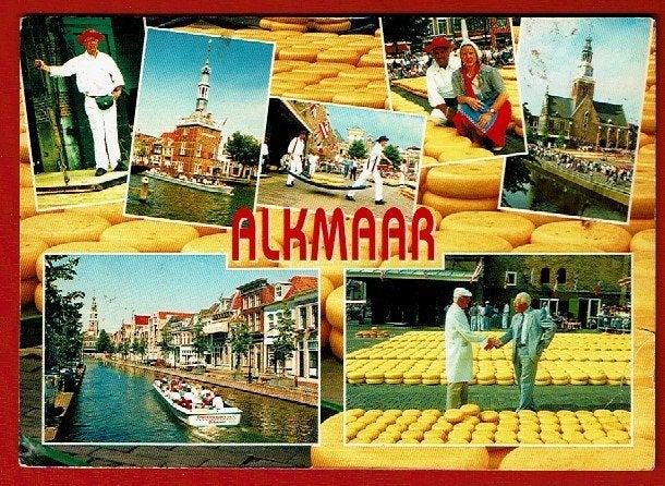 Alkmaar - Kaasmarkt + Rondvaartboten - 1999 (pst.st.  A'dam), Verzamelen, Ophalen of Verzenden, 1980 tot heden, Gelopen, Noord-Holland