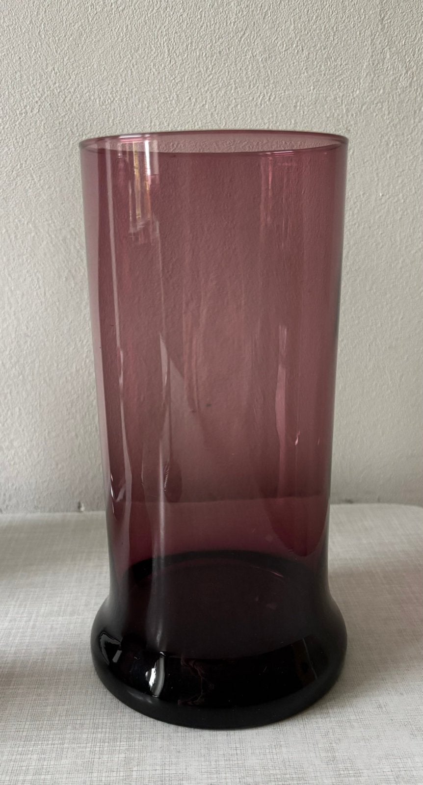 Glazen Vaas paars / aubergine 20 x Ø 11 cm, Ophalen of Verzenden, Zo goed als nieuw, Paars