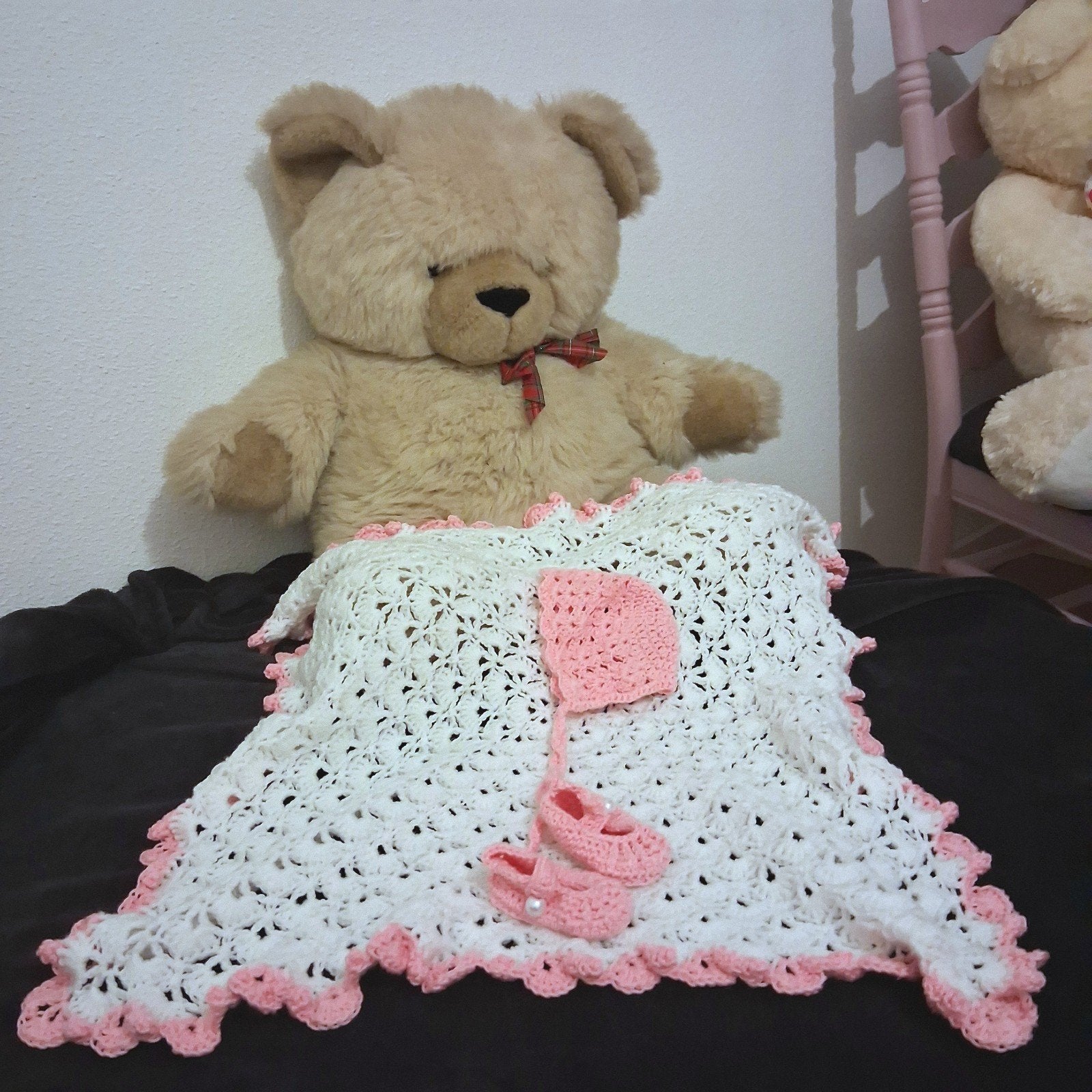 Handgemaakte Newborn Set: Dekentje, Slofjes & Mutsje, Kinderen en Baby's, Ophalen, Nieuw, Handgemaakt, Meisje