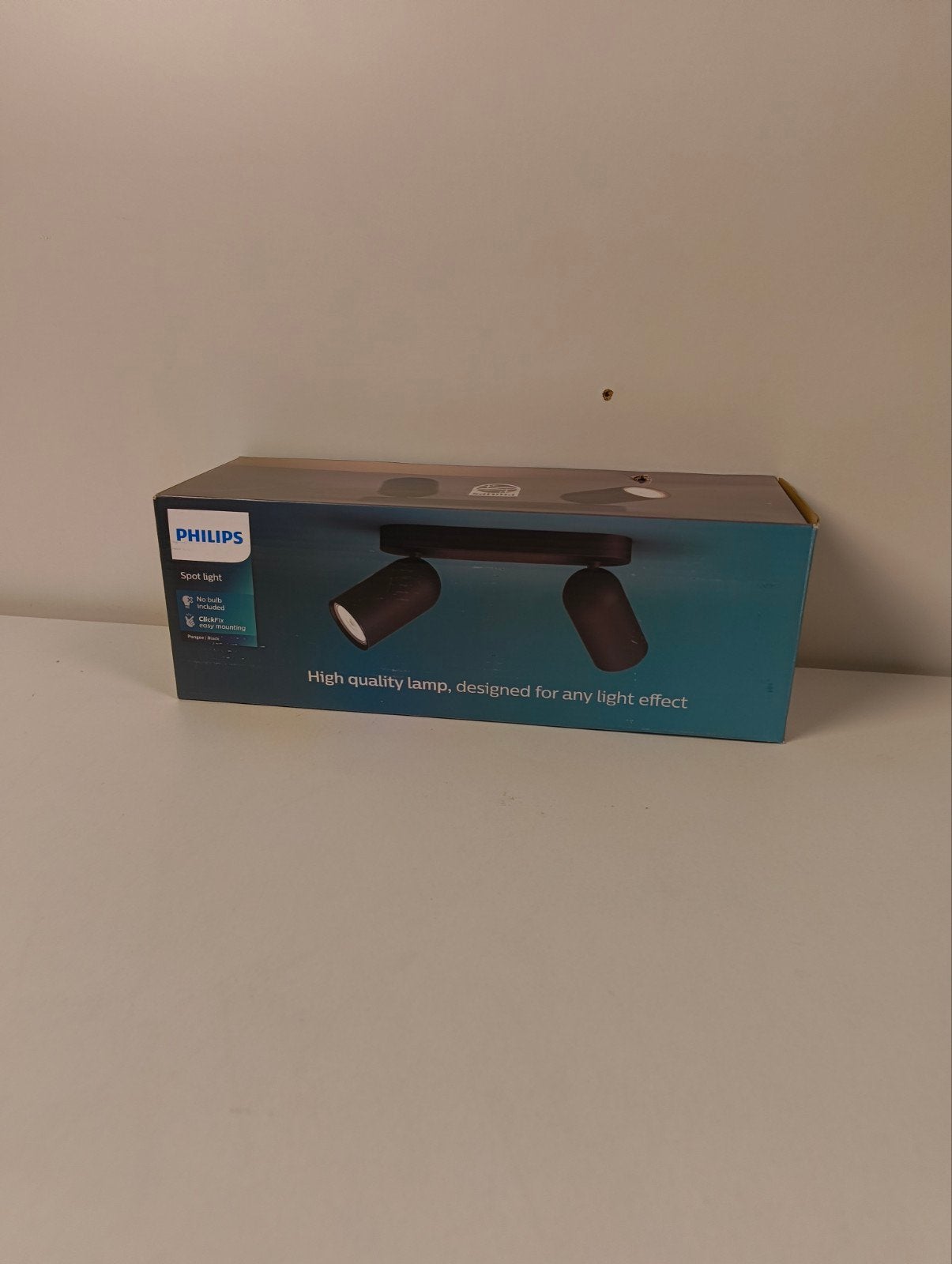 Philips Pongee Zwarte Opbouwspot met 2x GU10 LED, GU10, Opbouwspot, Ophalen of Verzenden, LED