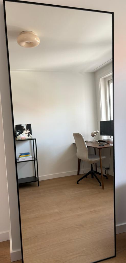 Hovet Ikea spiegel 196x76 zwart geschilderd, Huis en Inrichting, Ophalen, Minder dan 50 cm, Zo goed als nieuw, Minder dan 100 cm