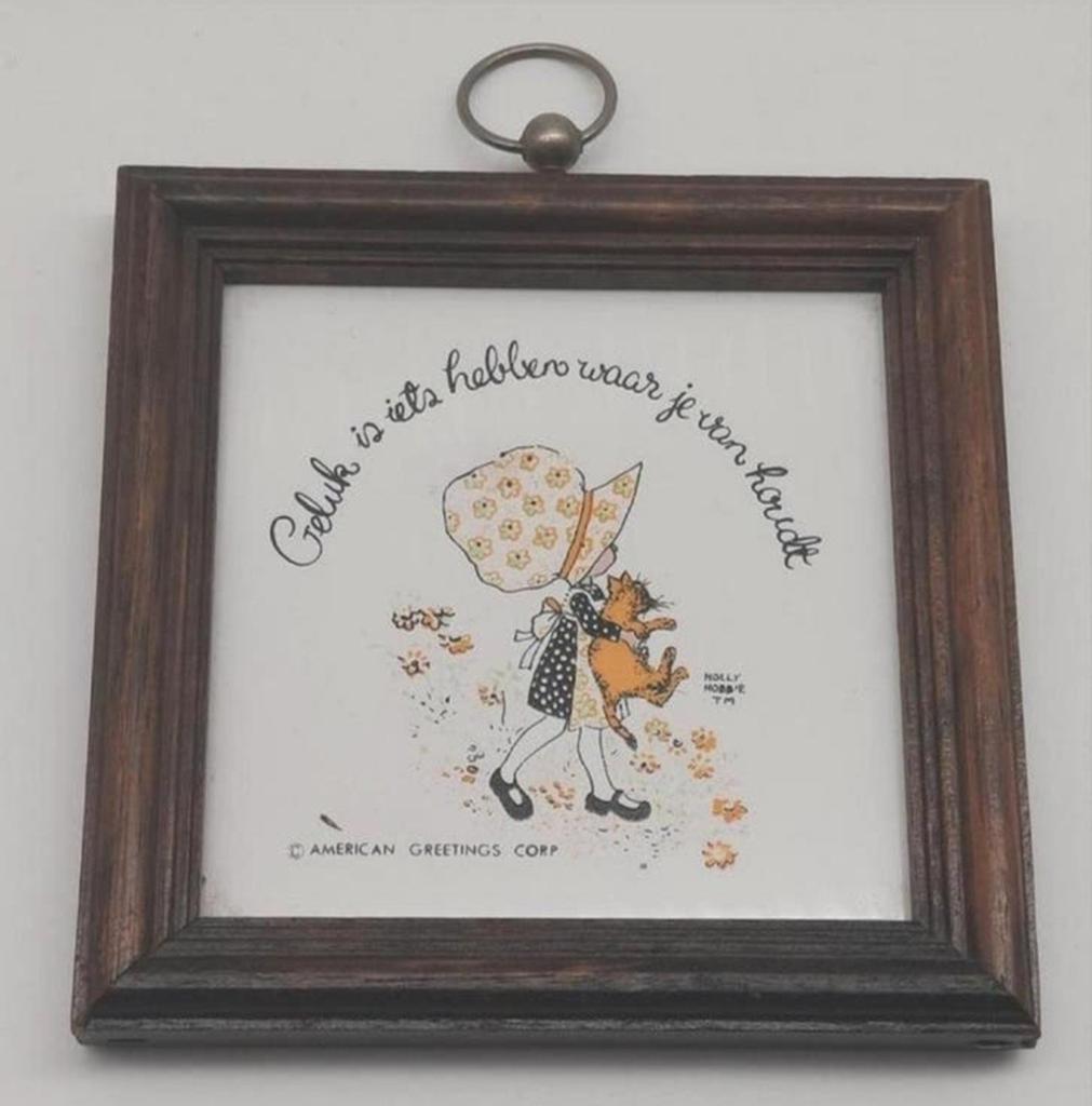 Holly Hobbie American Greetings Corp vintage tegeltje, Verzamelen, Retro, Ophalen of Verzenden, Overige typen