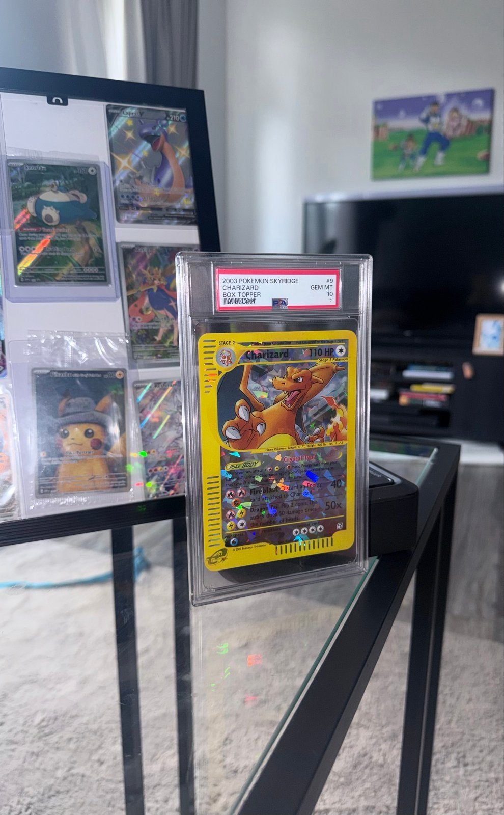 Pokemon Charizard Skyridge Promo BoxTopper #9 PSA10, Ophalen of Verzenden, Nieuw