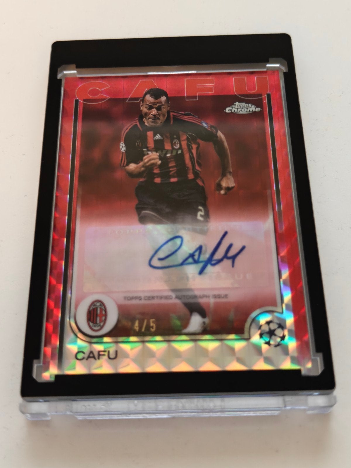 CAFU Topps Chrome /5 Geometric Autograph Card AC Milan 24/25, Ophalen of Verzenden, Zo goed als nieuw, Buitenlandse clubs, Spelerskaart