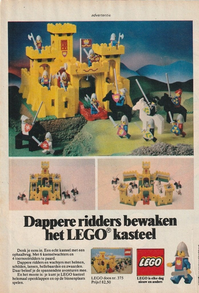 Retro reclame 1979 Lego speelgoed ridder kasteel, Verzenden, Overige typen