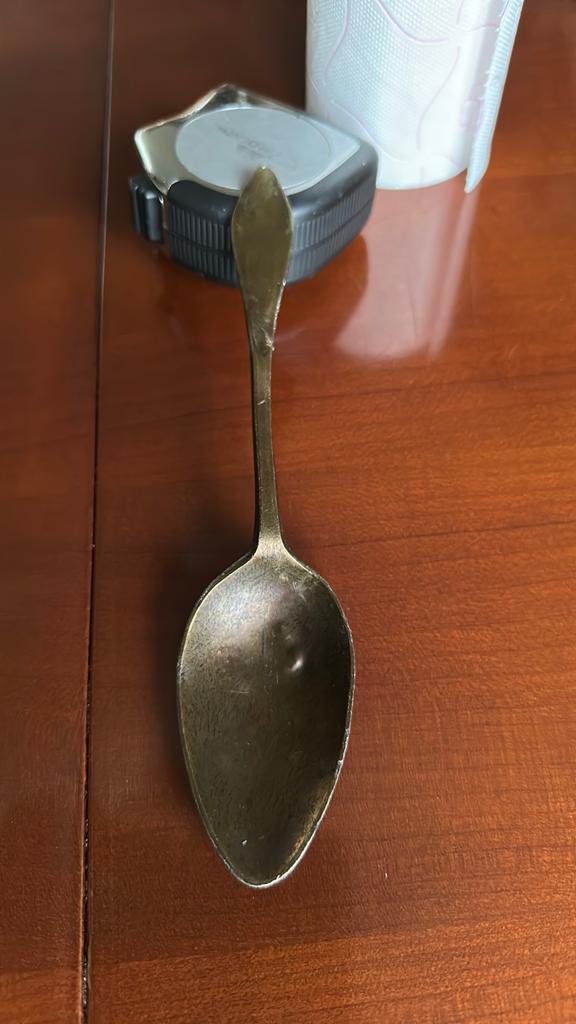 Oude  koper kleurige lepel, Antiek en Kunst, Ophalen of Verzenden