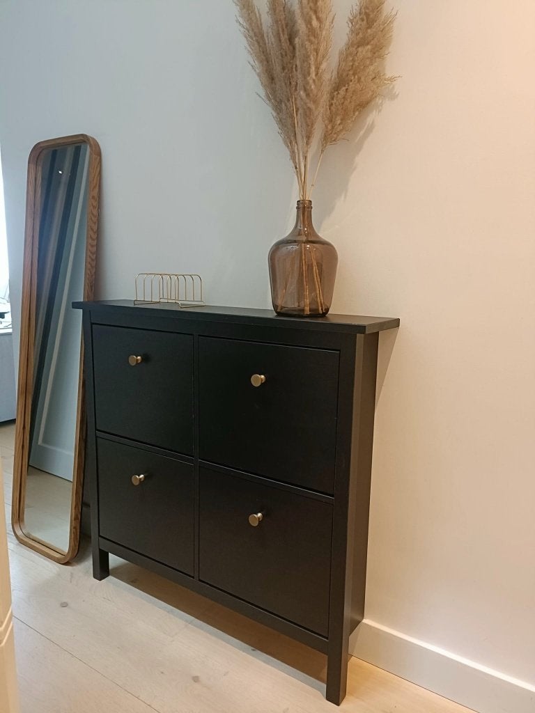 IKEA HEMNES Schoenenkast 4 vakken, zwartbruin, Ophalen, Gebruikt, Modern, Scandinavisch