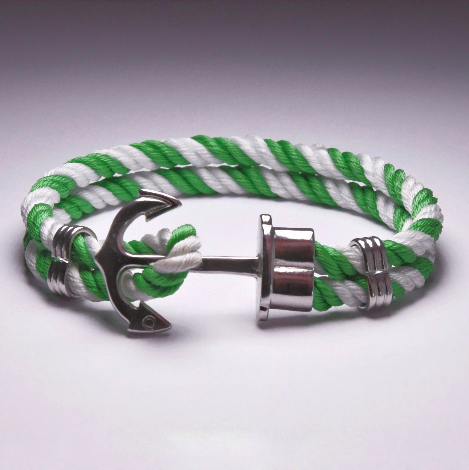 Armband Rotterdam - Groen/Wit met Anker, Ophalen of Verzenden, Nieuw, Groen, Overige materialen