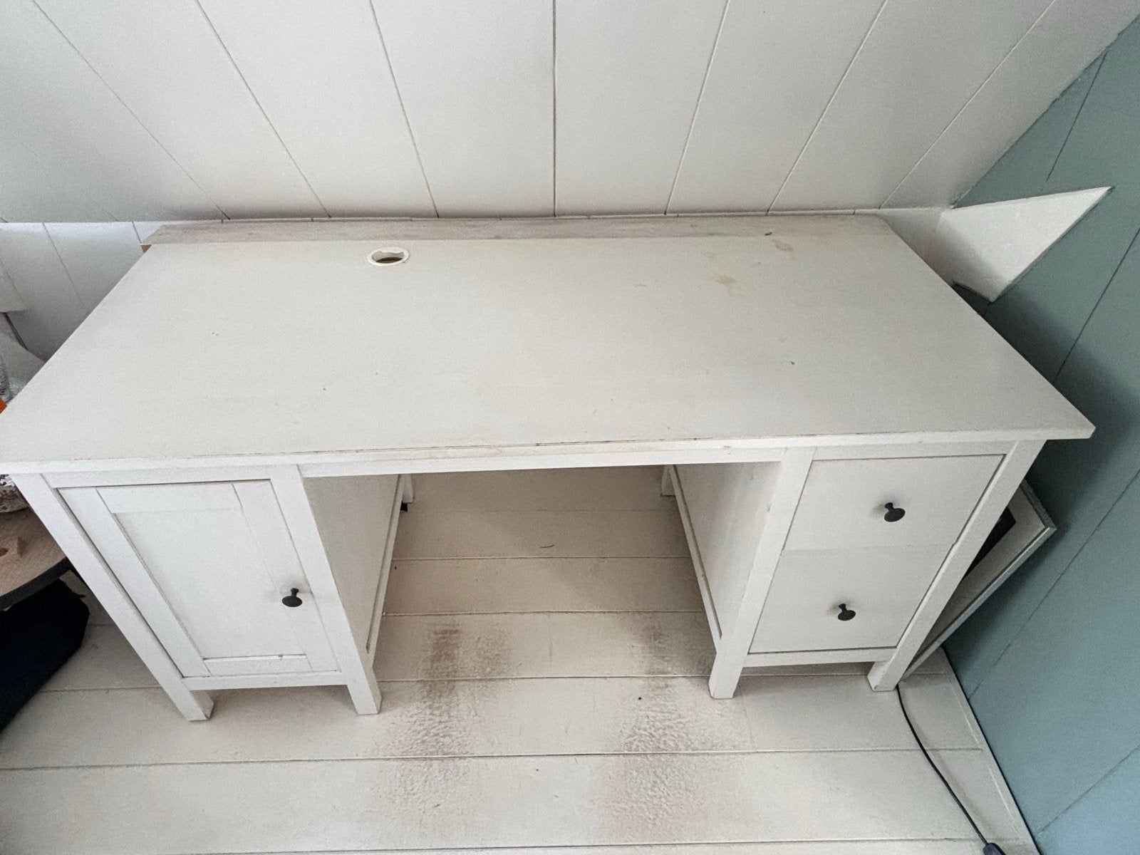Ikea Hemnes wit bureau met lades en opbergruimte, Ophalen, Gebruikt, Schoolbureau, IKEA