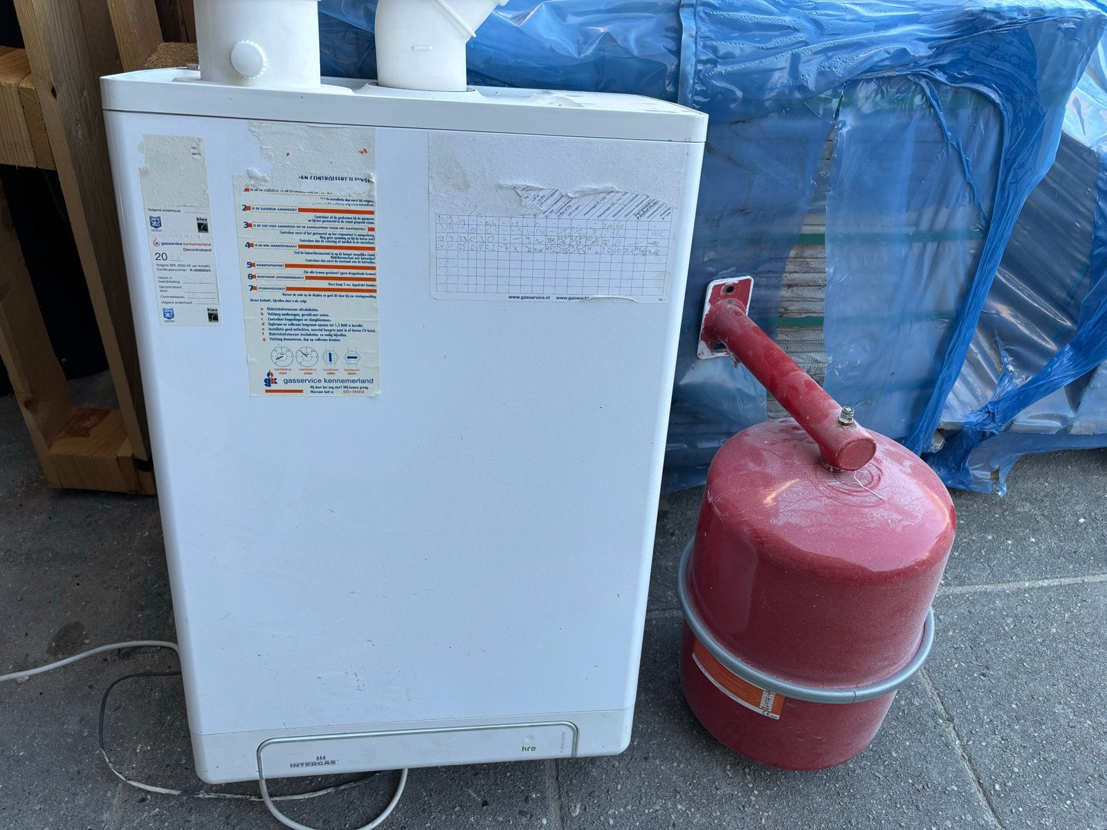 Intergas Kompakt HRE ketel met expansievat, Ophalen, 30 tot 80 cm, Gebruikt, Hoog rendement (Hr)