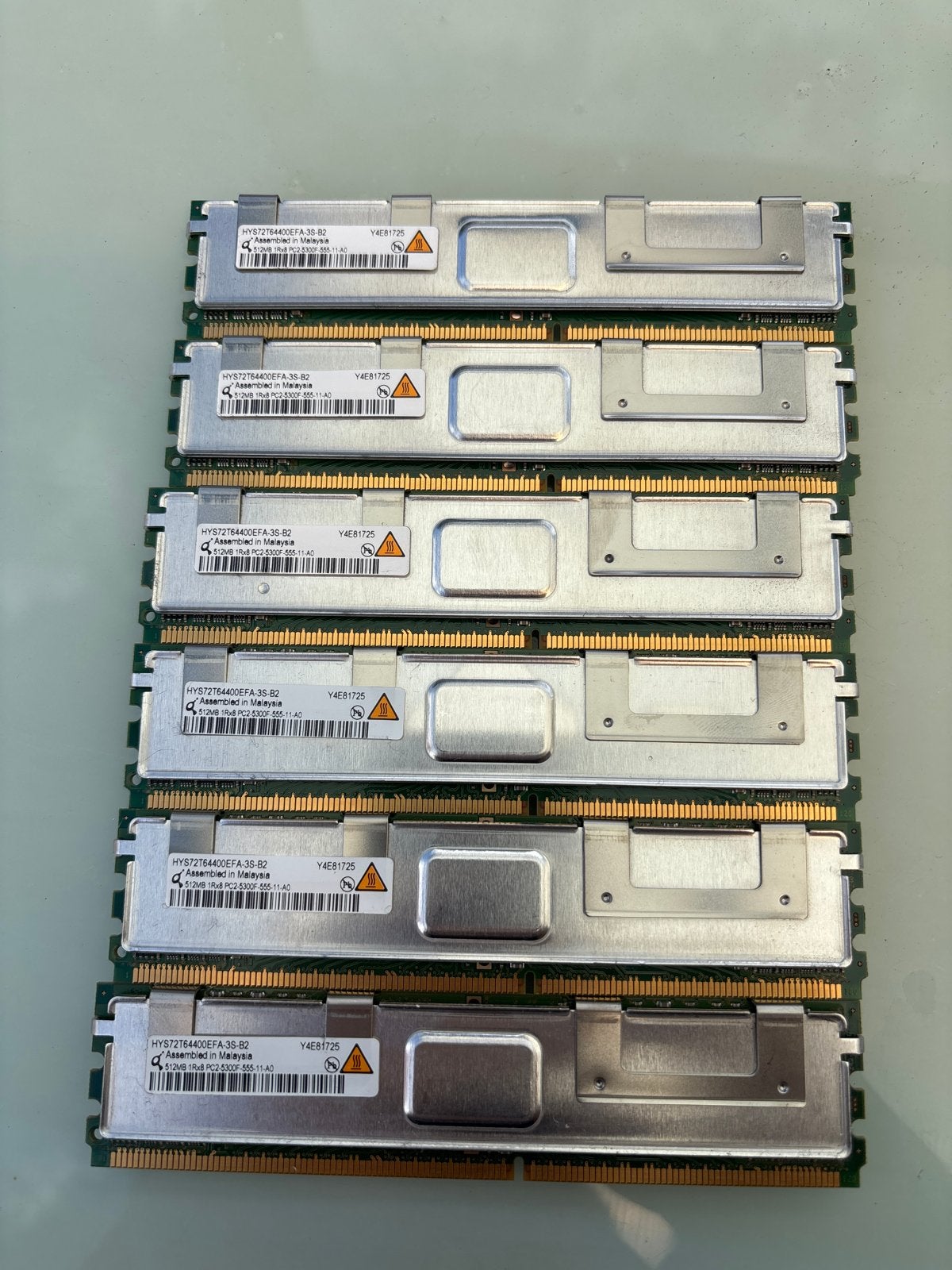 Qimonda HYS72T64400EFA-3S-B2 3GB (6x 512MB) DDR2 Server RAM, Gebruikt, Server, Ophalen of Verzenden, DDR2