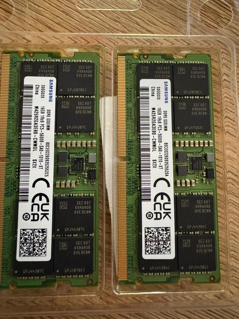 SODIMM DDR5 16 GB Origineel Lenovo, Computers en Software, RAM geheugen, Ophalen, Zo goed als nieuw, DDR5, 64 GB