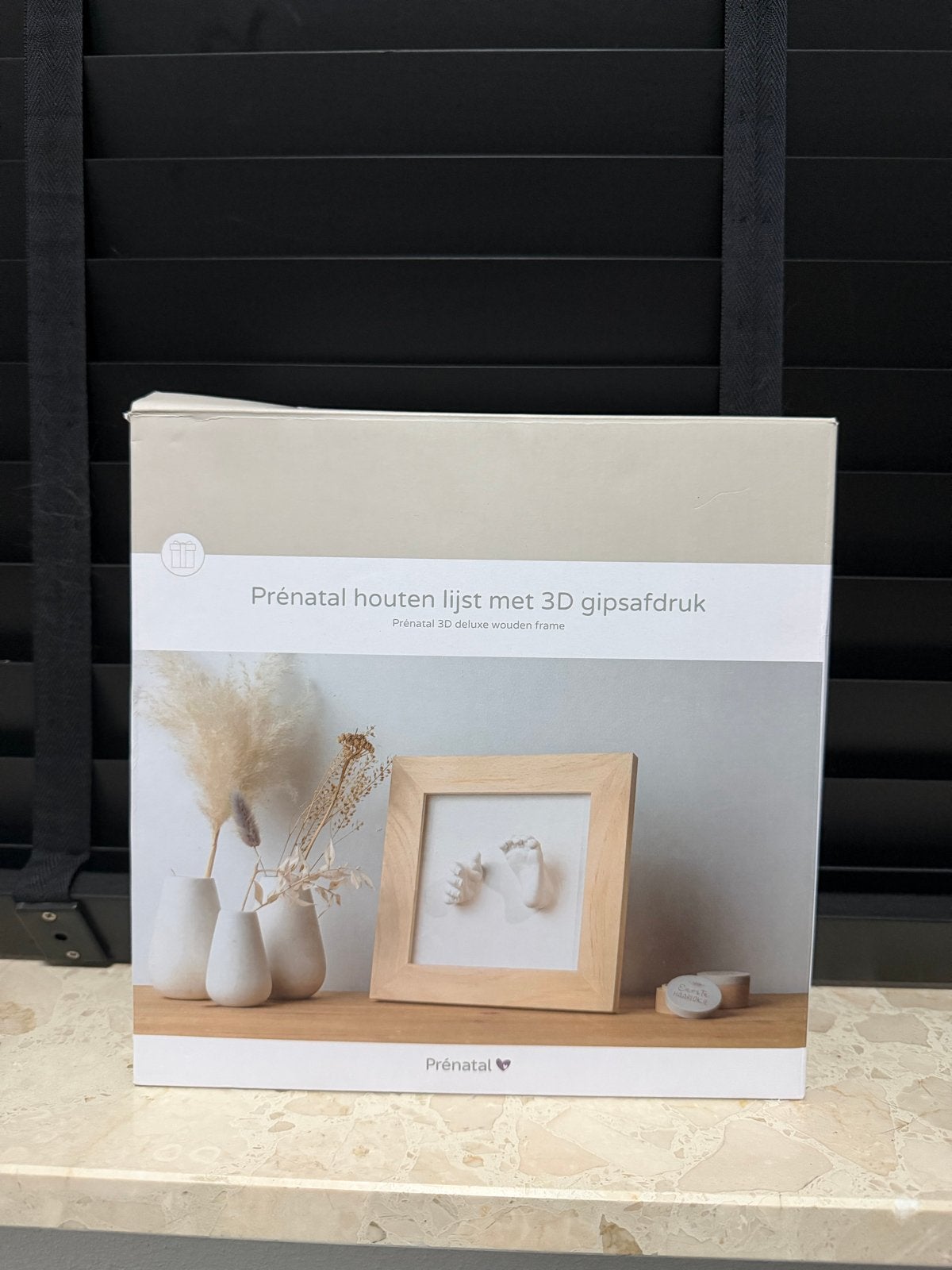 Prénatal Houten Lijst met 3D Gipsafdruk Natuurlijk, Ophalen, Nieuw, Kraamcadeau