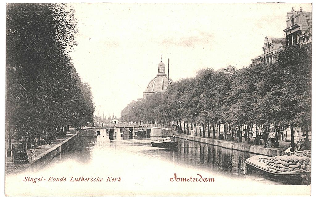 700080 Amsterdam Singel Lutersche Kerk  onbeschreven, Ophalen of Verzenden, Voor 1920, Ongelopen, Noord-Holland