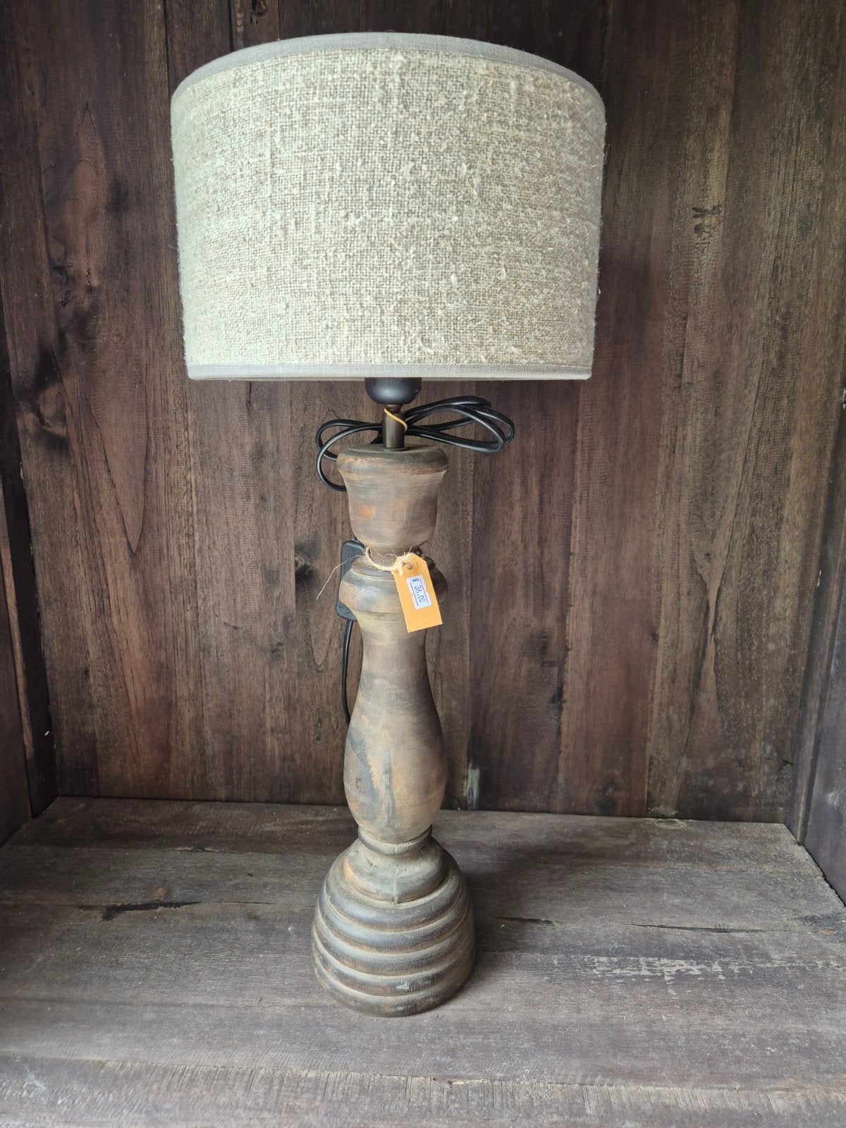Rustieke houten tafellamp - Nieuw!!, Gebruikt, Www.vrumdwonen.nl, Het Logement 9, Ophalen of Verzenden