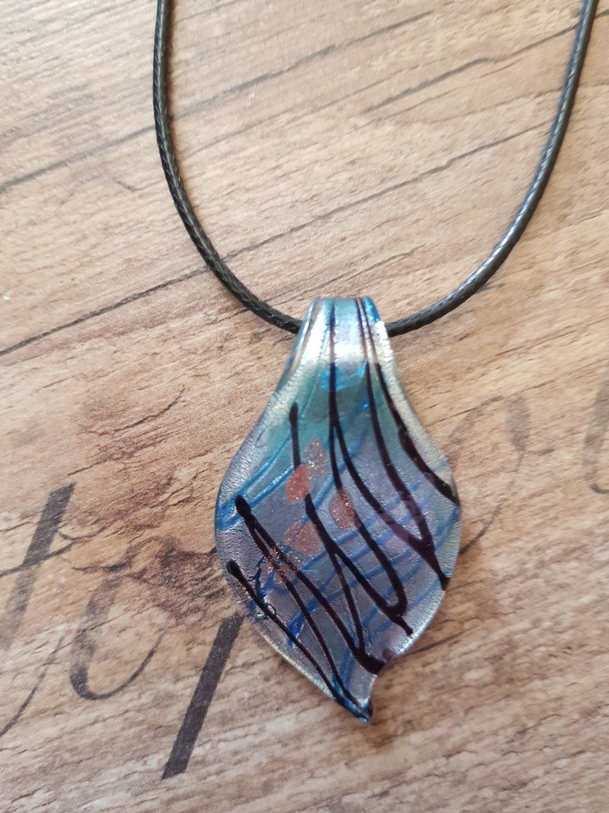 murano hanger ketting / design glaswerk, Antiek en Kunst, Glas, Handgemaakt, Ophalen of Verzenden, Blauw