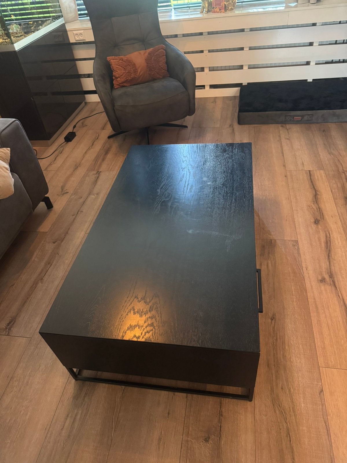 Salontafel zwart met lades gratis af te halen, Ophalen, Gebruikt, 100 tot 150 cm, 50 tot 100 cm