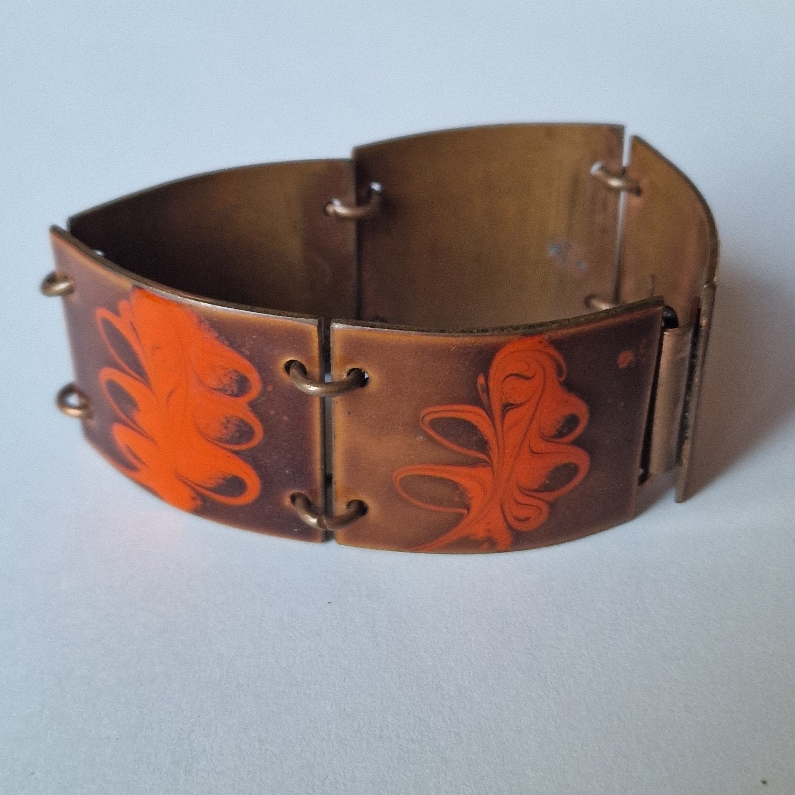 Armband Vintage emaille op koper, Ophalen of Verzenden, Zo goed als nieuw, Minder dan 80 cm