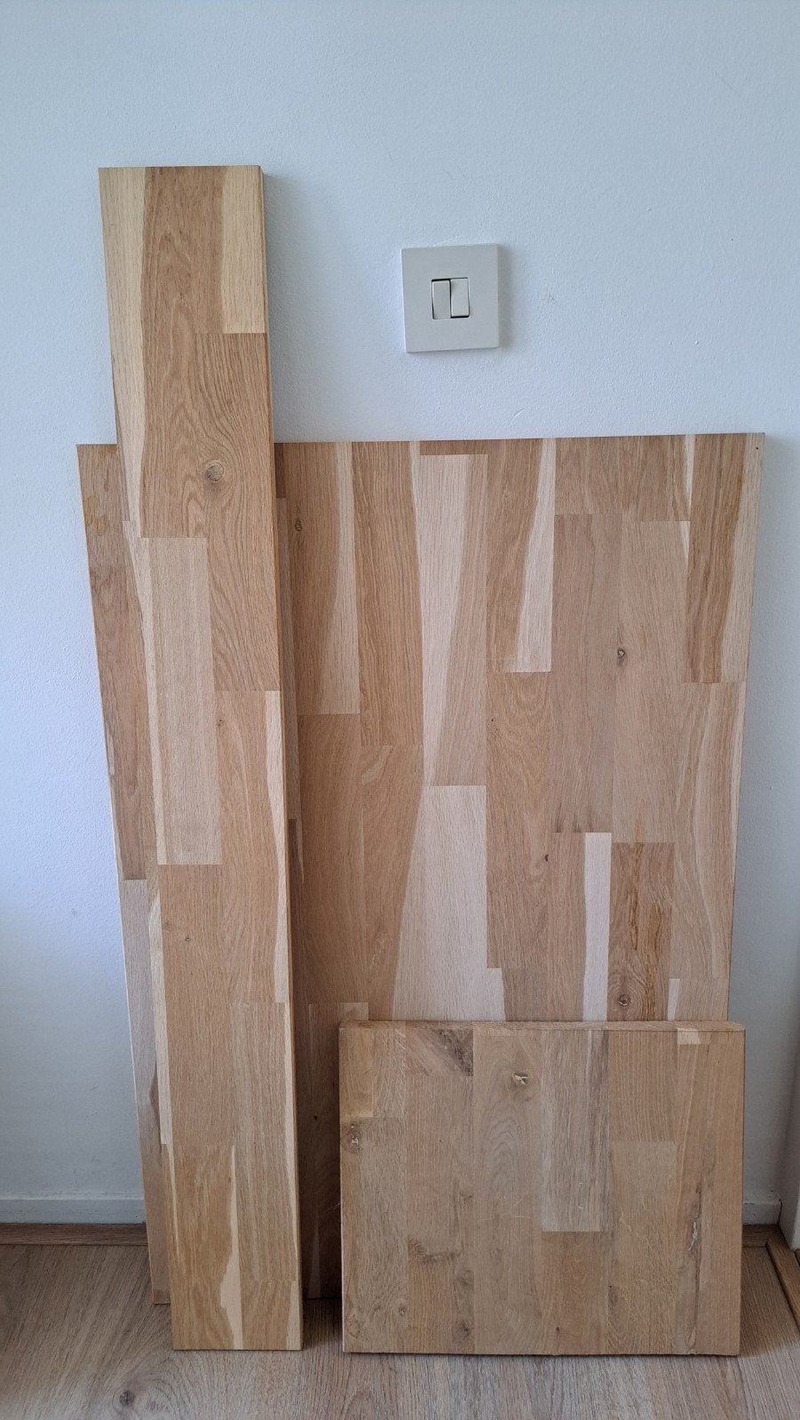 3x Eikenhouten plank verlijmd onbehandeld, Ophalen, Minder dan 25 mm, Eiken, Zo goed als nieuw