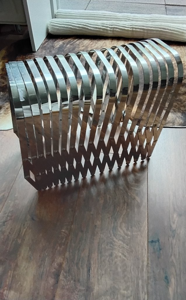 VINTAGE   LP CHROOM REK   design, Ophalen, Zo goed als nieuw, Metaal, 25 tot 75 discs