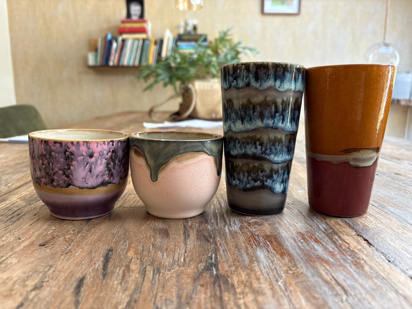 HKliving koffiemokken en bekers - set van 7, Overige typen, Ophalen of Verzenden, Zo goed als nieuw, Steen/keramiek