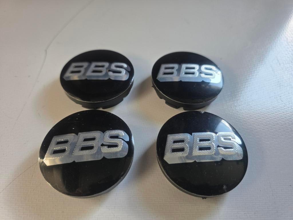 BBS Naafdoppen Set - 4 Stuks - Zwart/Zilver, Ophalen of Verzenden