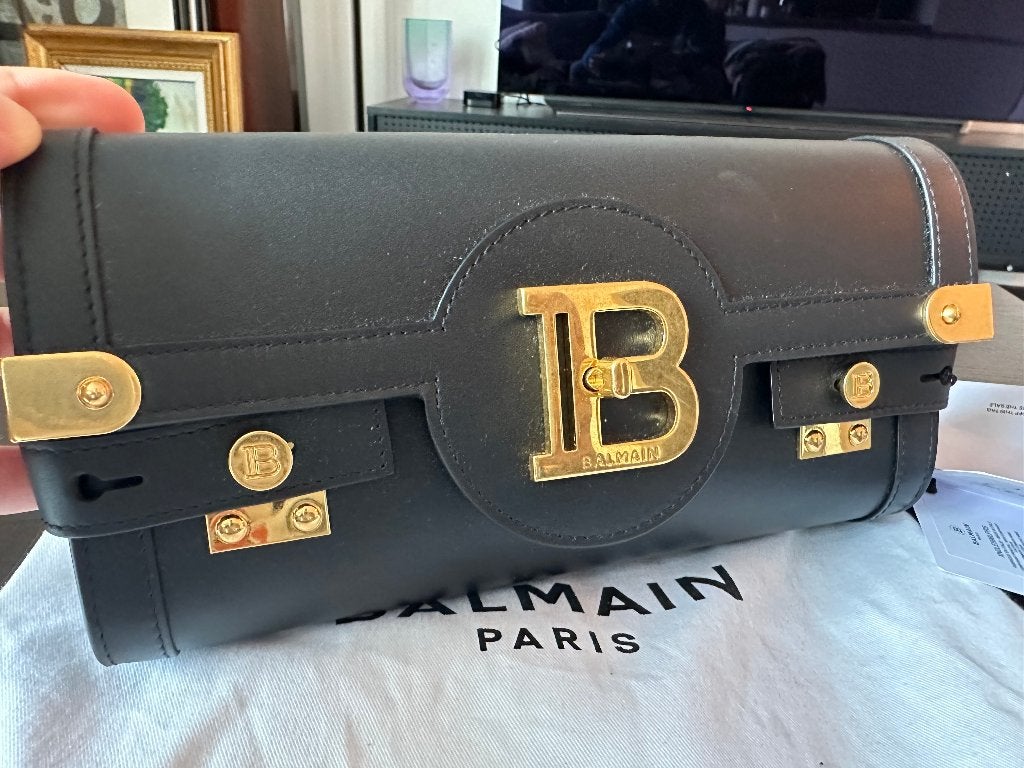 NEW BALMAIN B-Buzz Pouch 23 Clutch Bag, NP 1 750EUR, Ophalen of Verzenden, Nieuw, Zwart, Schoudertasje