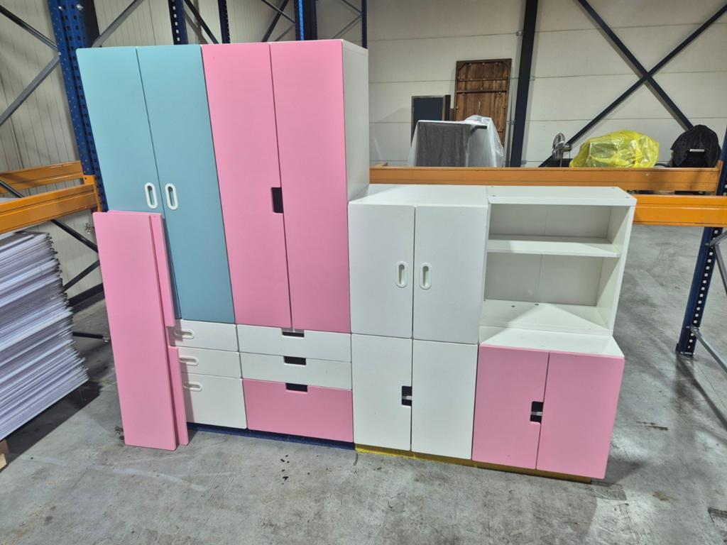 IKEA Kastenwand 240x50x200 cm met verwisselbare deuren, Ophalen of Verzenden, Gebruikt, Kast
