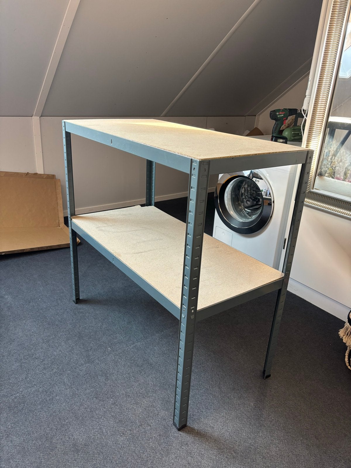 Stevige stellingkast met 2 planken - 100x50x100 cm, Huis en Inrichting, Kasten | Stellingkasten, Ophalen, Gebruikt