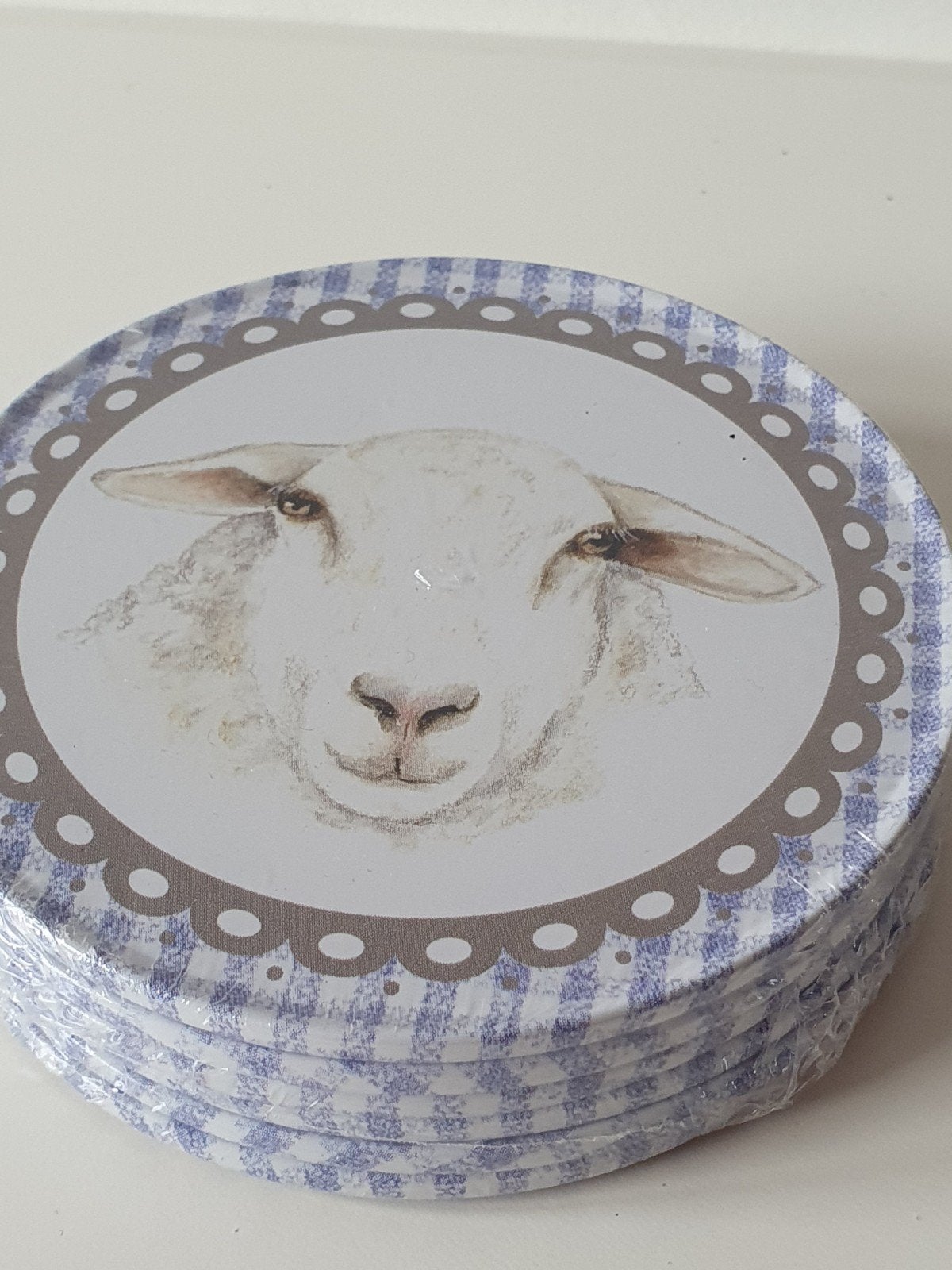 6 Schaap onderzetters met kurk, in verpakking., Ophalen of Verzenden, Nieuw, Glas of Kopje