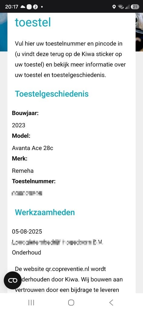 Remeha Avanta Ace 28c CW4 Cv-ketel (2023), Ophalen, 30 tot 80 cm, Hoog rendement (Hr), Cv-ketel of Combi-ketel