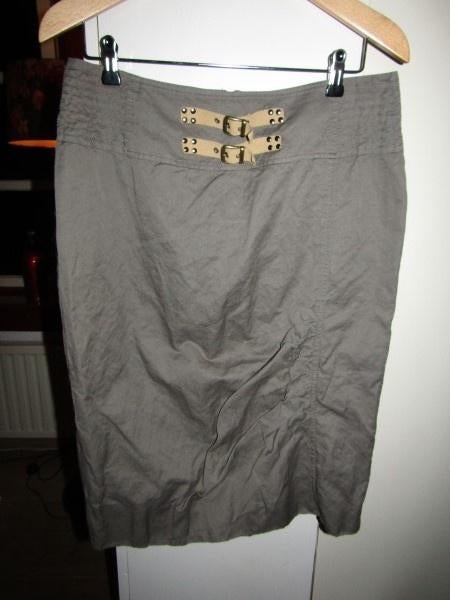 C1575 Van Avendonck mt 40 rok grijs taupe riempjes college, Maat 38/40 (M), Verzenden, Van Avendonck, Zo goed als nieuw