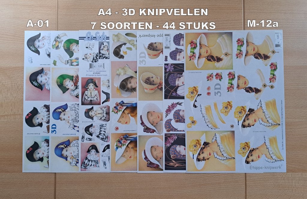 61...A4-3D KNIP en BASISVELLEN 74 SOORTEN-389 VELLEN, Ophalen of Verzenden, Nieuw, Meerdere plaatjes